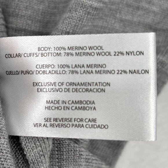 Banana Republic Merino Wool Pullover Sweater Womens Size XL Gray Heather - Picture 11 of 12